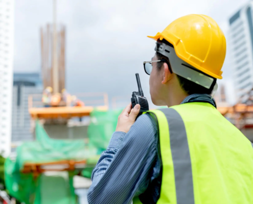 An RTSC safety consultant in Honolulu using a digital tablet to implement the Guardian Protection System, one of the most advanced safety systems in HI.